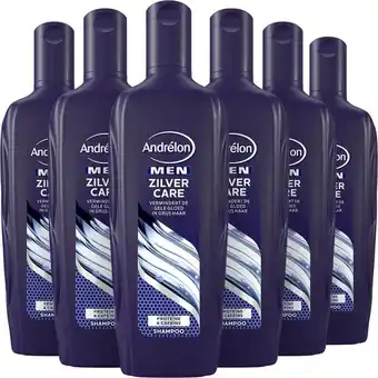Bol.com Andrélon zilver care men shampoo - 6 x 300 ml - voordeelverpakking aanbieding