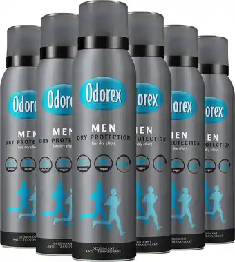Bol.com Odorex for men dry protection deodorant spray - voordeelverpakking - man - 6x 150ml aanbieding