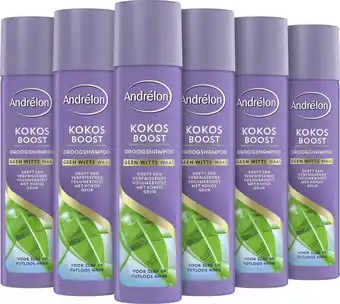 Bol.com Andrélon droogshampoo kokos - 6 x 245 ml - voordeelverpakking aanbieding