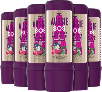 Bol.com Aussie sos 3 minute miracle deep repair haarmasker conditioner- voordeelverpakking - 6 x 225 ml aanbieding