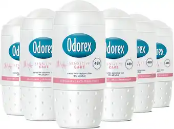 Bol.com Odorex sensitive care deodorant roller - voordeelverpakking - vrouw - 6x 50ml aanbieding