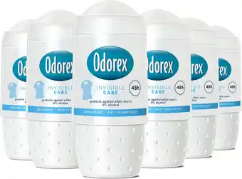 Bol.com Odorex invisible care deodorant roller - voordeelverpakking - unisex - 6x 50ml aanbieding