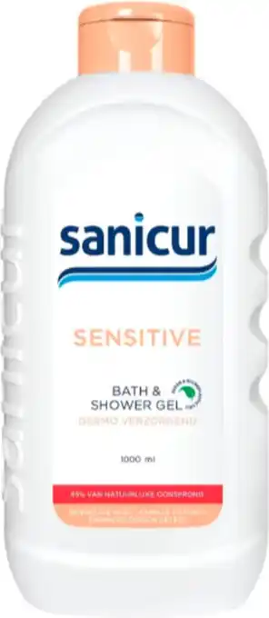 Bol.com Sanicur sensitive bad en douchegel - voordeelverpakking - 4x 1000ml aanbieding