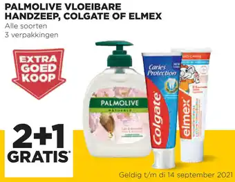 Jumbo Palmolive vloeibare handzeep, colgate of elmex aanbieding