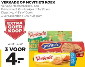 Jumbo Verkade of mcvitie's koek 145-400gram aanbieding