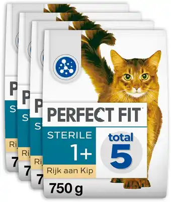 Bol.com Perfect fit - adult - steriel - kattenbrokken - kip - 4x750g aanbieding