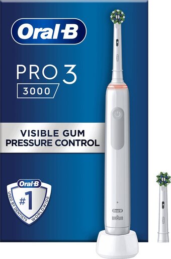 Bol.com Oral-b pro 3 3000 - elektrische tandenborstel - wit aanbieding