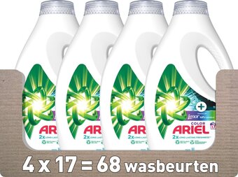 Bol.com Ariel vloeibaar wasmiddel +touch van lenor unstoppables - kleur - 4 x 17 wasbeurten - voordeelverpakking aanbieding