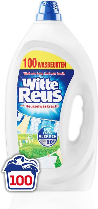 Bol.com Witte reus gel - vloeibaar wasmiddel - witte was - grootverpakking - 100 wasbeurten aanbieding