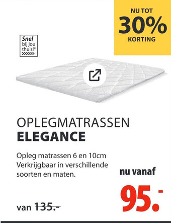 Lion Beddenshop OPLEGMATRASSEN ELEGANCE aanbieding