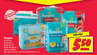 Nettorama Pampers premium protection, baby-dry of baby-dry pants aanbieding