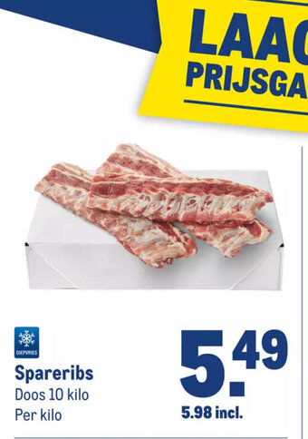 Makro Spareribs Doos 10 kilo aanbieding