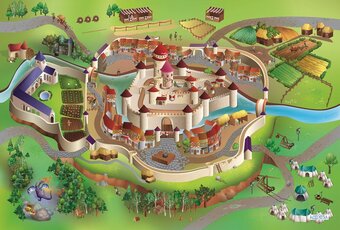 Bol.com Achoka - kinderkleed - verkeerskleden - playground - middeleeuwen - 100x150cm aanbieding