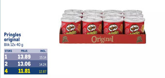 Makro Pringles original Blik 12x 40 g aanbieding