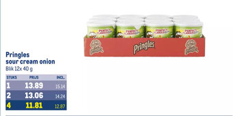 Makro Pringles sour cream onion Blik 12x 40 g aanbieding