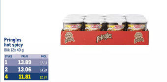 Makro Pringles hot spicy Blik 12x 40 g aanbieding