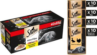 Bol.com Sheba - mini filets - kattenvoer in saus - gevogelte - maaltijdzakjes 40 x 85 g aanbieding