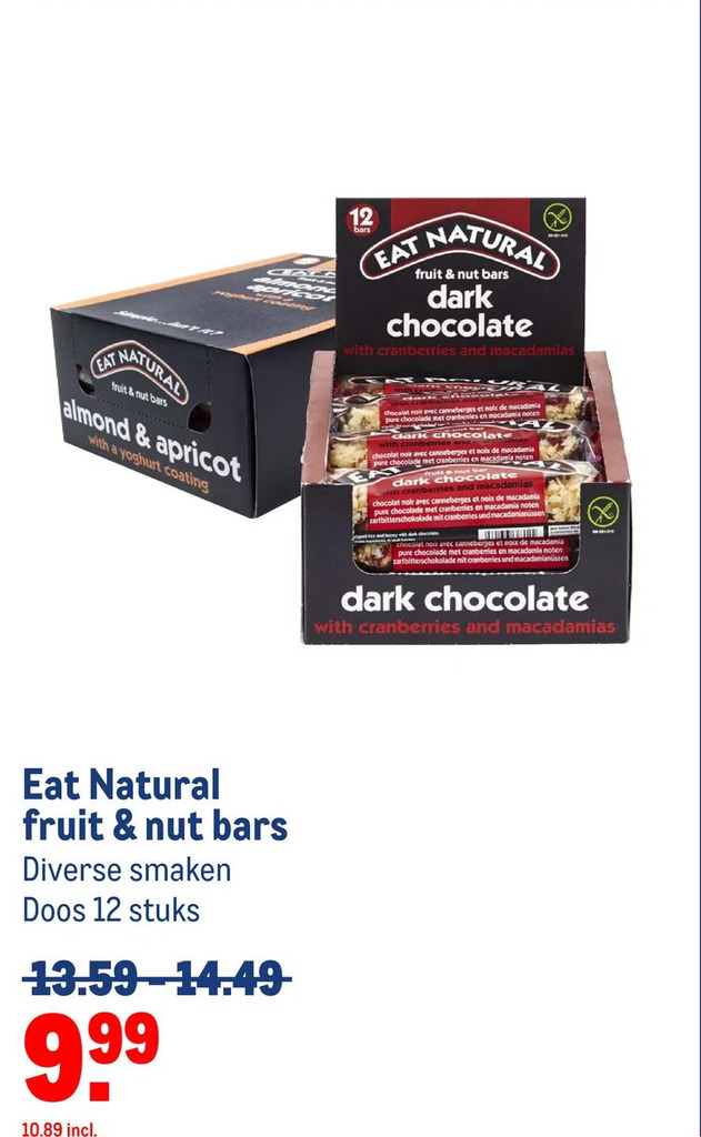 Eat natural fruit & nut bars aanbieding bij Makro