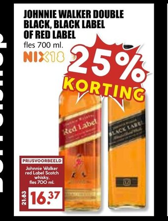 De Boerenschuur Johnnie Walker red Label Scotch whisky, fles 700 ml. aanbieding