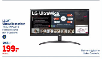 Makro LG 34" Ultrawide monitor aanbieding