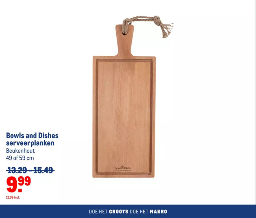Bowls and Dishes serveerplanken aanbieding bij Makro