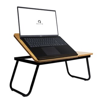 fonQ Quvio bedtafel met bekerhouder - houtlook aanbieding