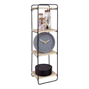 fonQ Quvio wandrek metalen frame met 4 licht houten planken aanbieding