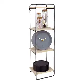 fonQ Quvio wandrek metalen frame met 4 licht houten planken aanbieding