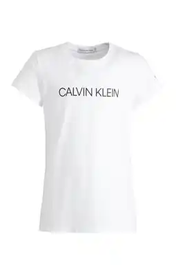 Wehkamp Calvin klein jeans slim fit t-shirt van biologisch katoen wit aanbieding