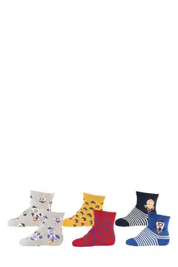 Wehkamp Apollo sokken - set van 6 beige/grijs/rood/geel/blauw aanbieding