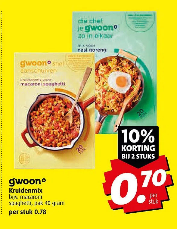 Gwoon kruidenmix aanbieding bij Boni
