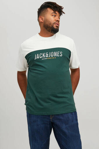 Wehkamp Jack & jones plus size regular fit t-shirt plus size met logo pine grove aanbieding