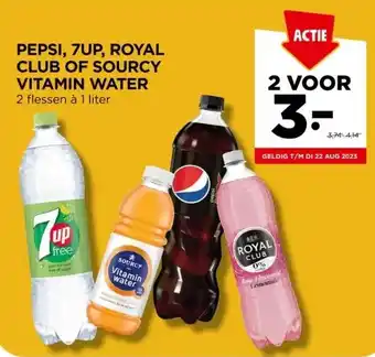 Jumbo Pepsi, 7up, royal club of sourcy vitamin water aanbieding