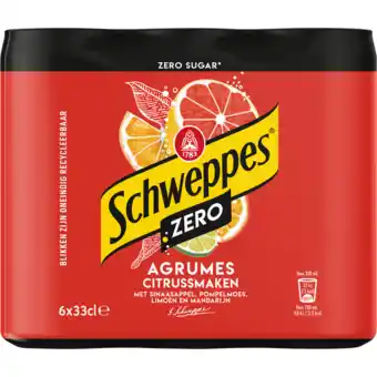 Jumbo Schweppes zero sugar agrumes - blik - 6 x 330ml aanbieding