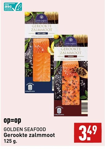 ALDI GOLDEN SEAFOOD Gerookte zalmmoot 125 g aanbieding