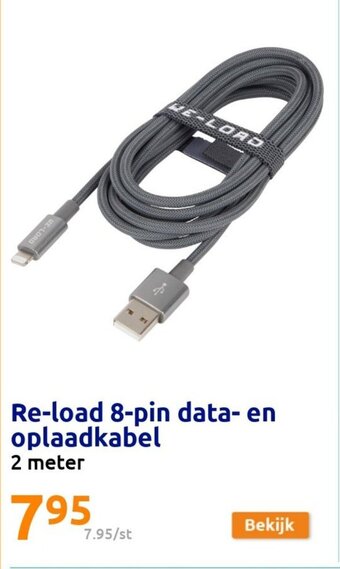 Action Re-load 8-pin data- en oplaadkabel 2 meter aanbieding