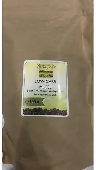 De Online Drogist Boerjan low carb muesli 500gr aanbieding