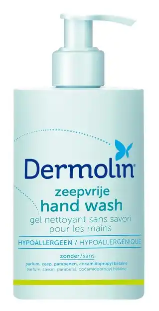 De Online Drogist Dermolin zeepvrije hand wash 400ml aanbieding