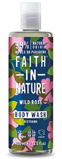 De Online Drogist Faith in nature wild rose bodywash 400ml aanbieding