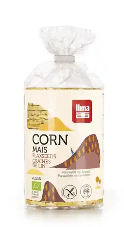 De Online Drogist Lima maiswafels met lijnzaad 130gr aanbieding