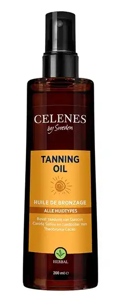 De Online Drogist Celenes by sweden herbal tanning olie all skin type 200ml aanbieding