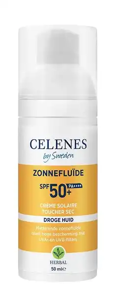 De Online Drogist Celenes by sweden herbal sun dry touch fluïde spf50+ zonnecrème 50ml aanbieding