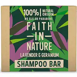 De Online Drogist Faith in nature lavendel & geranium shampoobar 85gr aanbieding