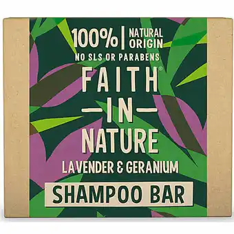 De Online Drogist Faith in nature lavendel & geranium shampoobar 85gr aanbieding