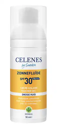 De Online Drogist Celenes by sweden herbal sun dry touch fluïde spf30+ zonnecrème 50ml aanbieding