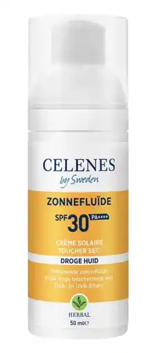 De Online Drogist Celenes by sweden herbal sun dry touch fluïde spf30+ zonnecrème 50ml aanbieding