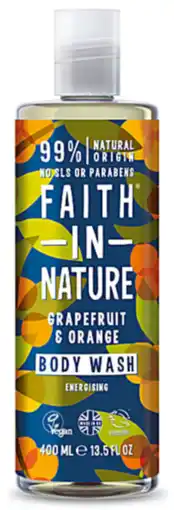 De Online Drogist Faith in nature grapefruit & orange bodywash 400ml aanbieding
