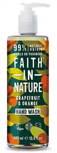 De Online Drogist Faith in nature grapefruit & orange handwash -met pompje 400ml aanbieding