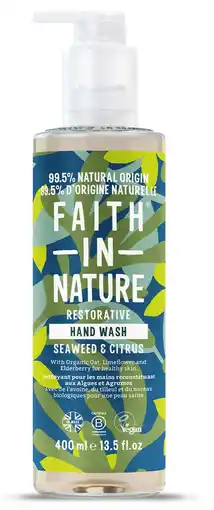 De Online Drogist Faith in nature seaweed & citrus handwash - met pompje 400ml aanbieding