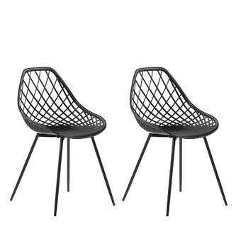 fonQ Beliani canton set van 2 stoelen zwart aanbieding